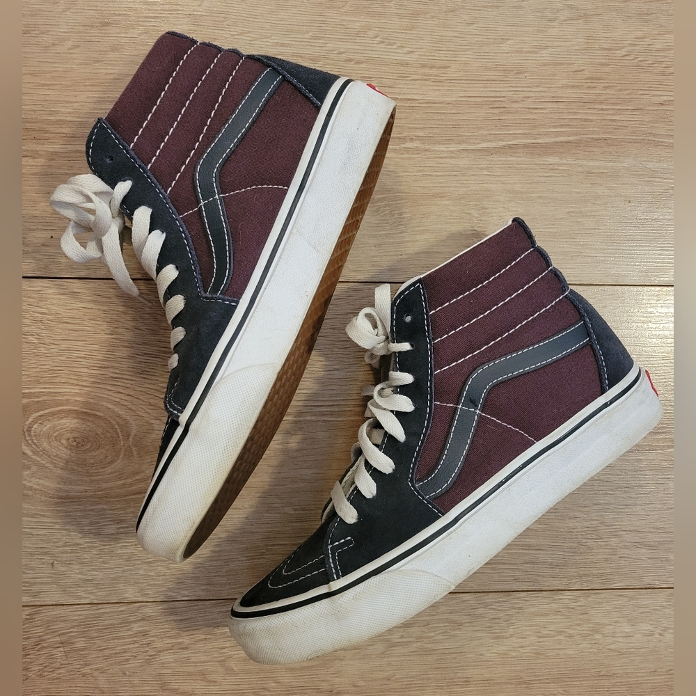 Vans Sk8-Hi Burgundy & Black Hi-Tops US 8.5